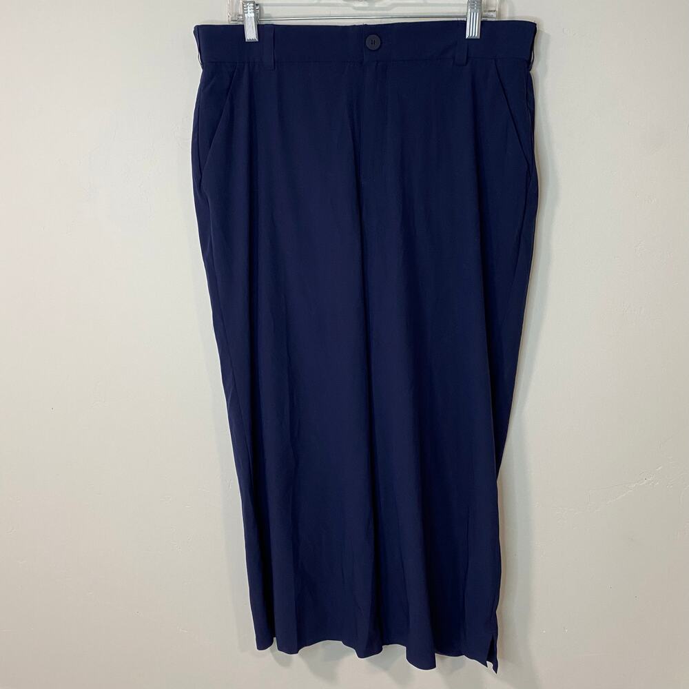 Duluth Trading Co Women's Pants Flexcellence Crop Leg Navy Blue 14 Reg